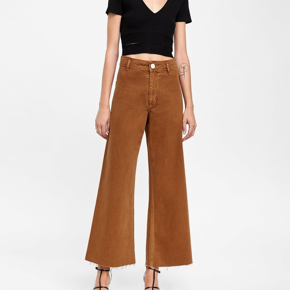 Zara Brown PREMIUM MARINE STRAIGHT JEANS 28 (US 6)